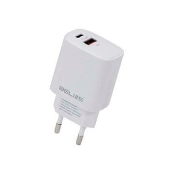 BE 20W Power Delivery QC 3.0 USB-C/USB zidni punjač bijeli
