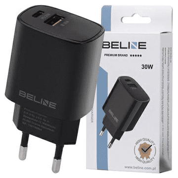 INNA Beline Zidni Punjač 1X Usb-C + 1X Usb 30W Za Mobitele S Usb-C Pd 3.0