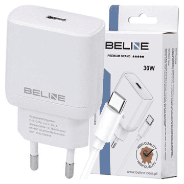 INNA Beline 30W Pd 3.0 Punjač Za Mobitele S Usb-C Kabelom Univerzalni Brzi