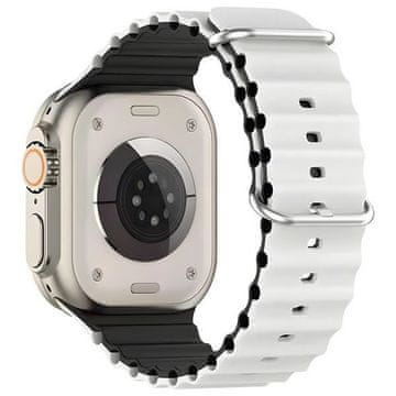 BE Silikonski remen za Apple Watch Waves bijelo-crni