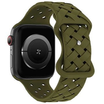 BE Apple Watch remen 42 mm silikonski tkani maslinastozeleni
