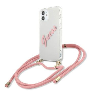 Guess tvrda futrola za iPhone 12 mini s natpisom, ružičasta