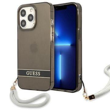 Guess crna prozirna maskica za iPhone 13 Pro 6.1" s remenom