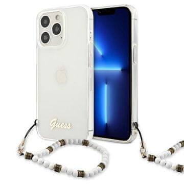Guess Futrola za iPhone 13 Pro 6.1" prozirne bijele perle