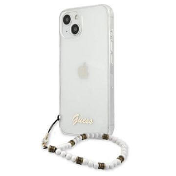 3MK Guess Futrola Za Iphone 13 14 15 6.1 Prozirna Tvrda Futrola Bijeli Biser