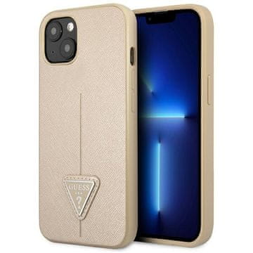 Guess Guess Tvrda Futrola Za Iphone 13 Mini 5.4 Saffiano Trokutni Logo Bež