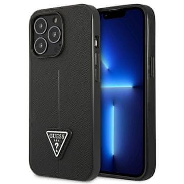 Guess Saffiano maskica s trokutastim logom za iPhone 14 Pro, crna