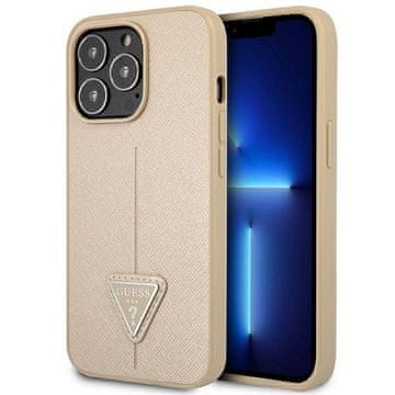 Guess Guess Tvrda Futrola Za Iphone 14 Pro Max 6.7 Saffiano Trokut Logo Bež
