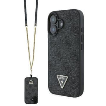 Guess Guess Tvrda Futrola Za Iphone 16 6.1 Kožna Metalna Futrola S Logom I Štrasom