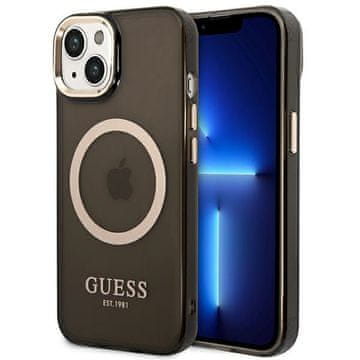 Guess Guess Tvrda Futrola Za Iphone 14 Plus 15 Plus 6.7 Za Magsafe Zlatni Okvir