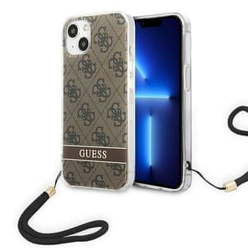 Guess Guess Futrola Za Iphone 14 Plus 15 Plus 6.7 Tvrda Futrola S Remenom 4G Smeđi Print