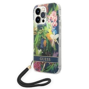 Guess Guess Tvrda Futrola Za Iphone 14 Pro 6.1'' S Cvjetnim Remenom, Jednostavni Dizajn