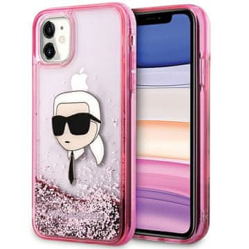 Karl Lagerfeld glitter Karl Head ružičasta maskica za iPhone 11