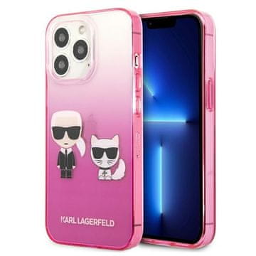 Karl Lagerfeld KLHCP13LTGKCP tvrda futrola za iPhone 13Pro / 13 6.1" roza/roza Gradient Ikonik Karl & Choupette