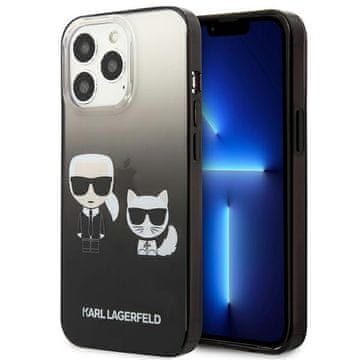 Karl Lagerfeld KLHCP13LTGKCK tvrda futrola za iPhone 13 Pro / 13 6.1" crna/crna Gradient Ikonik Karl & Choupette