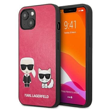 Karl Lagerfeld Ikonik Karl & Choupette mini fuksija maskica za iPhone 13