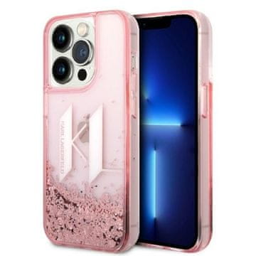 Karl Lagerfeld tekuća glitter ružičasta maskica za iPhone 14 Pro