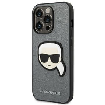 Karl Lagerfeld Futrola Karl Lagerfeld Za Iphone 14 Pro Max 6.7 S Našivkom Na Glavi Karl Lagerfeld Srebrnim Logom