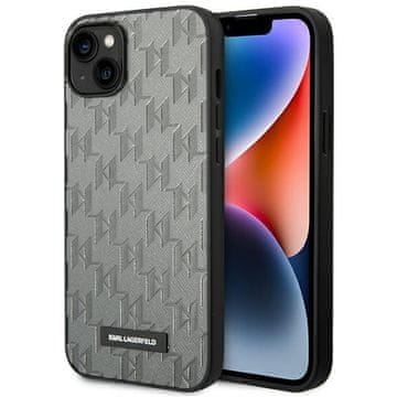 Karl Lagerfeld Saffiano Mono Metal siva futrola za iPhone 14 Plus