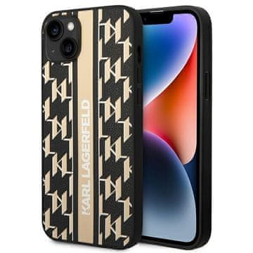 Karl Lagerfeld Maska za iPhone 14 Plus Monogram Stripe Smeđa