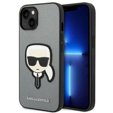 Karl Lagerfeld Futrola za iPhone 14 Plus Saffiano Karl`s Head srebrna