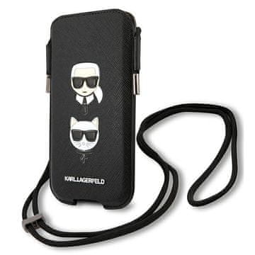 Karl Lagerfeld torba KLHCP12MOPHKCK6.1" crno/crna tvrda futrola Saffiano Ikonik Karl&Choupette glava