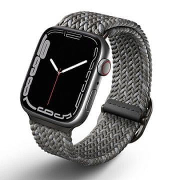 UNIQ Remen za Apple Watch 44 mm Aspen pleteni sivi