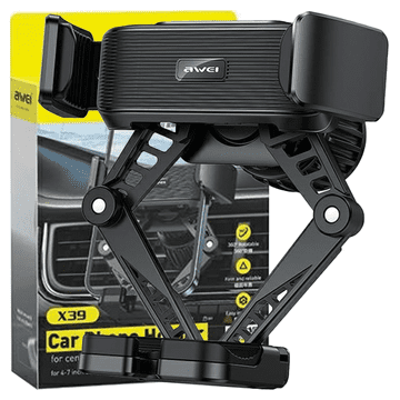 Awei AWEI gravitacijski nosač za auto X39 za ventilacijsku rešetku, crni/black