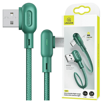 INNA Usams Micro Usb Kabel 2A 1.2M Kutni Za Mobilne Uređaje I Tablete Zeleni 1.2M