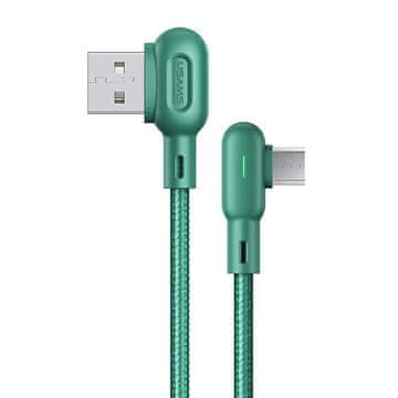 USAMS MicroUSB kabel 2A 1,2 m kutni u57 zeleno/zeleni SJ458USB02 (US-SJ458)