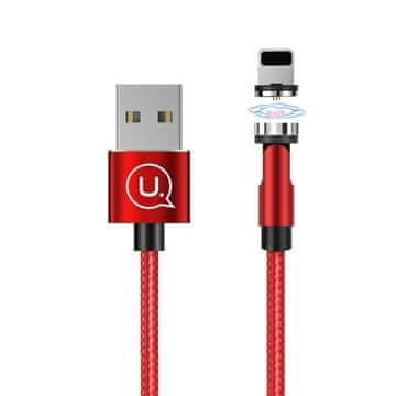 USAMS magnetski kabel U59 Lightning 2.1A Brzo punjenje 1m pleteni crveni/crveni SJ472USB02 (US-SJ472) podesivi kut