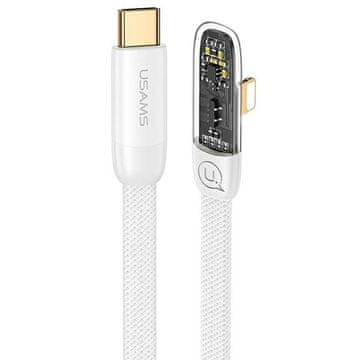 USAMS Kutni USB-C na Lightning kabel 1,2 m za brzo punjenje, bijeli