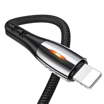 USAMS Lightning kabel 1,2 m za brzo punjenje, crni