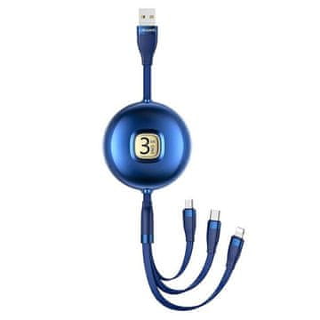 USAMS kabel U69 3u1 1m plavo/plavo (lightning/microUSB/USB-C) SJ508USB02 (US-SJ508)