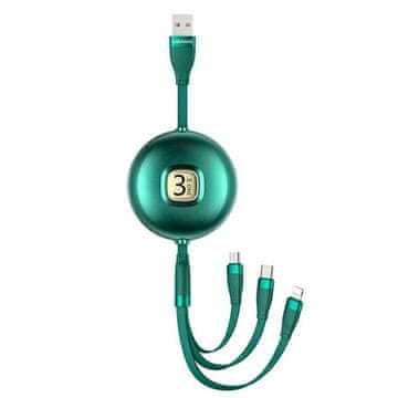 USAMS kabel U69 3u1 1m zeleno/zeleni (lightning/microUSB/USB-C) SJ508USB03 (US-SJ508)