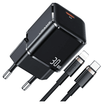 INNA Usams Zidni Punjač 1Xusb-C 30W Pd Za Brzo Punjenje Iphone-A