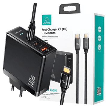 USAMS Usams 2Xusb-C 1Xusb Zidni Punjač Za Mobitele Pd 140W Brzo Punjenje