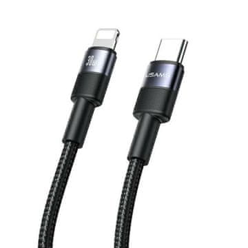 USAMS USB-C na Lightning kabel 1,2 m za brzo punjenje, crni