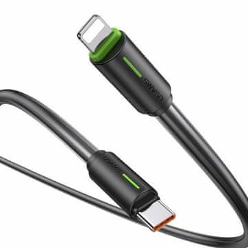 USAMS USB-C na Lightning kabel 1m za brzo punjenje, crni