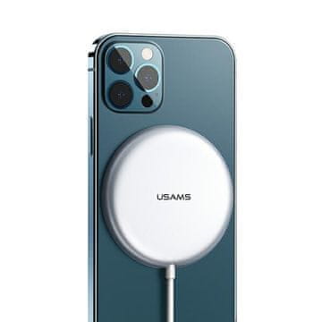 USAMS induktivni punjač US-CD160 magneticW2 15W aluminijski iPhone 12 serija srebrni/srebrni CD160DZ01