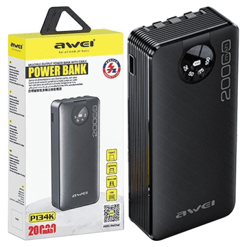 Awei Awei Powerbank P134K 20000Mah Za Mobitele S Zaslonom Usb Pd S