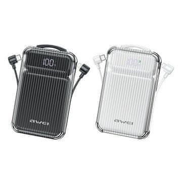Awei Power Bank P89K 10000mAh 38.5W s PD/Lightning kabelima crne boje