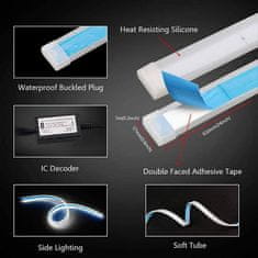 Netscroll LED trak za auto 60 cm, samoljepljivi, dnevna bijela svjetlost i sekvencijalna žuta za žmigavac, vodootporan, prilagodljiv, 2 kosa, AngelLux