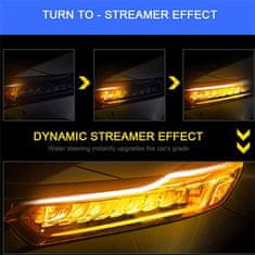 Netscroll LED trak za auto 60 cm, samoljepljivi, dnevna bijela svjetlost i sekvencijalna žuta za žmigavac, vodootporan, prilagodljiv, 2 kosa, AngelLux