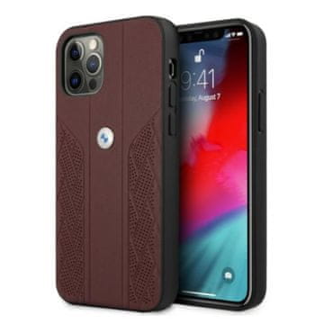 Bmw BMHCP12MRSPPR futrola za iPhone 12/12 Pro6,1 crvena/crvena tvrda kožna zakrivljena perforirana futrola