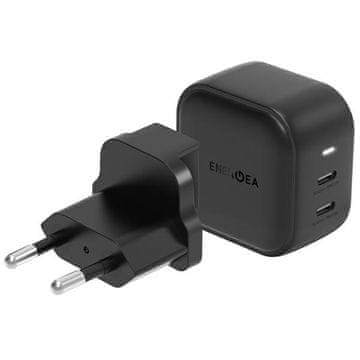 45W GaN Power Delivery USB-C zidni punjač crne boje