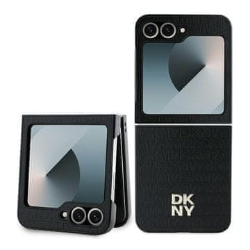 DKNY Samsung Galaxy Z Flip6 maskica s ponavljajućim uzorkom i logotipom, crna