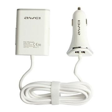 Awei 9.6A brzi 4xUSB auto punjač bijeli