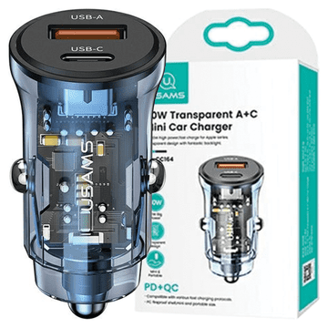 USAMS USAMS punjač 1xUSB+1xUSB-C C32 30W Fast Charge plavi/blue CC164CC02 (US-CC164)