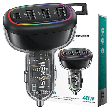 USAMS Usams Auto Punjač 48W 1Xusb-C 3Xusb-A Za Pametne Telefone Brzo Punjenje